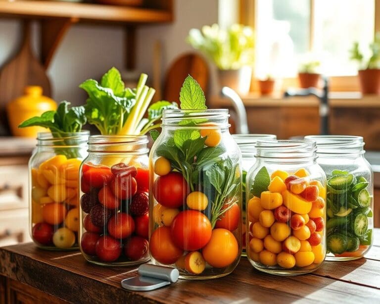 Barattoli di vetro per conservare alimenti freschi