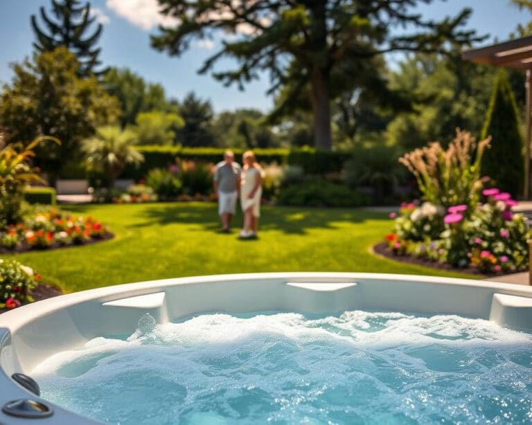 vasca idromassaggio in giardino