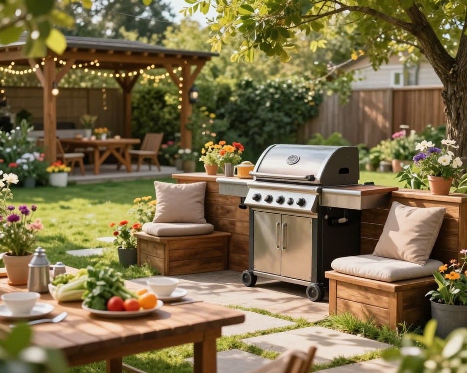 zona barbecue in giardino
