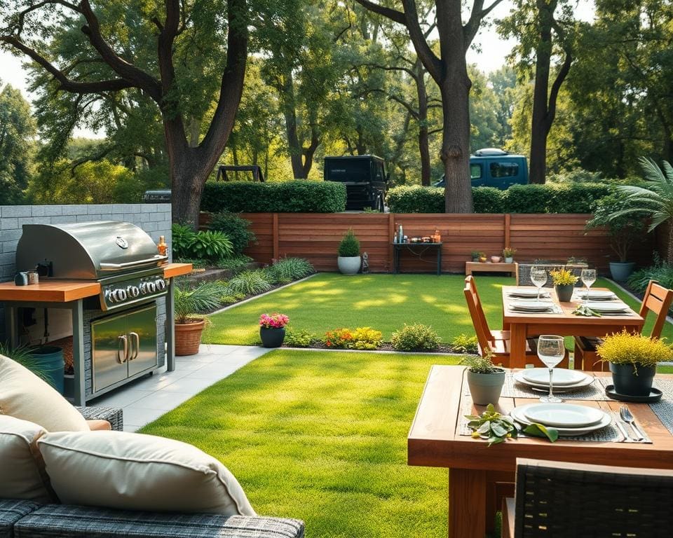 zona barbecue in giardino