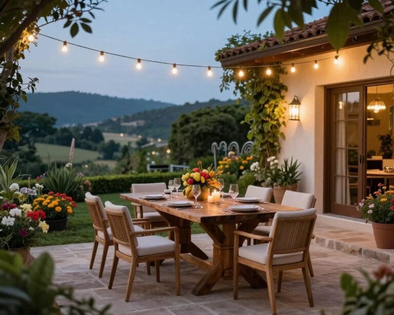 zona pranzo all’aperto